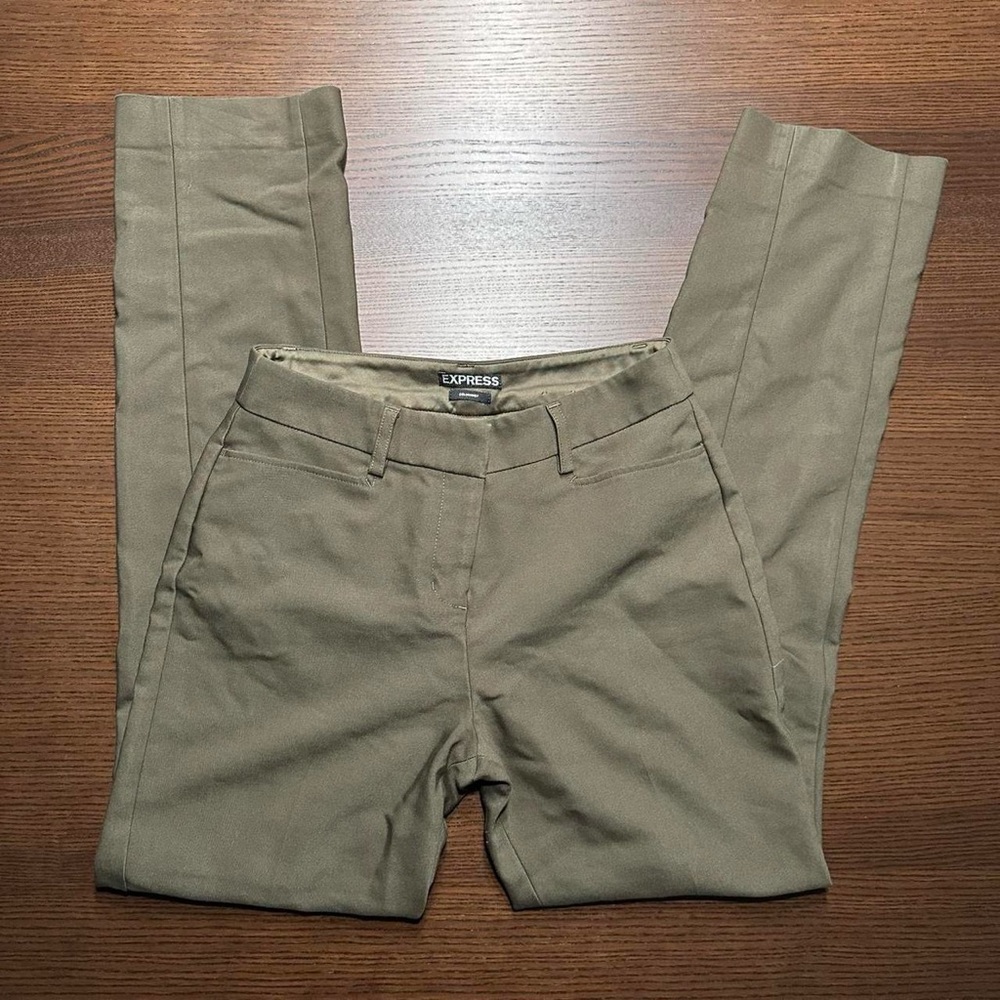 Olive Green Express Columnist Pants Size 0 Regular Length